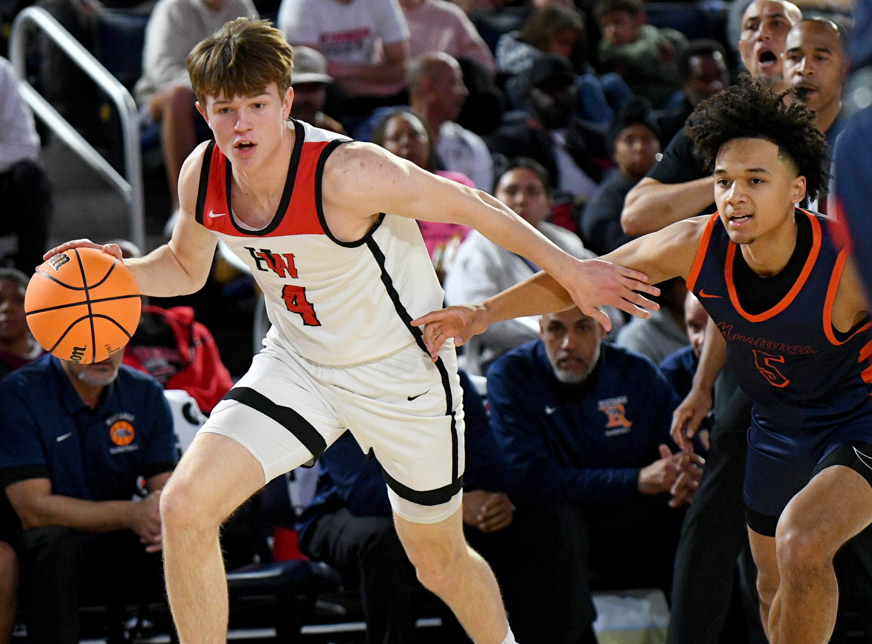 Harvard-Westlake vs. Roosevelt in the CIF Southern Section Open Division boys basketball final at Cal Baptist University on Friday, Feb. 23, 2024.